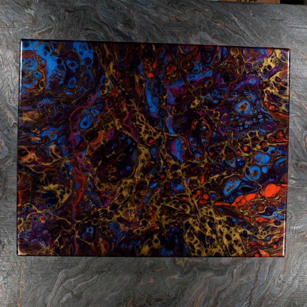 Acrylic Pour Painting 11x14 Clear coated